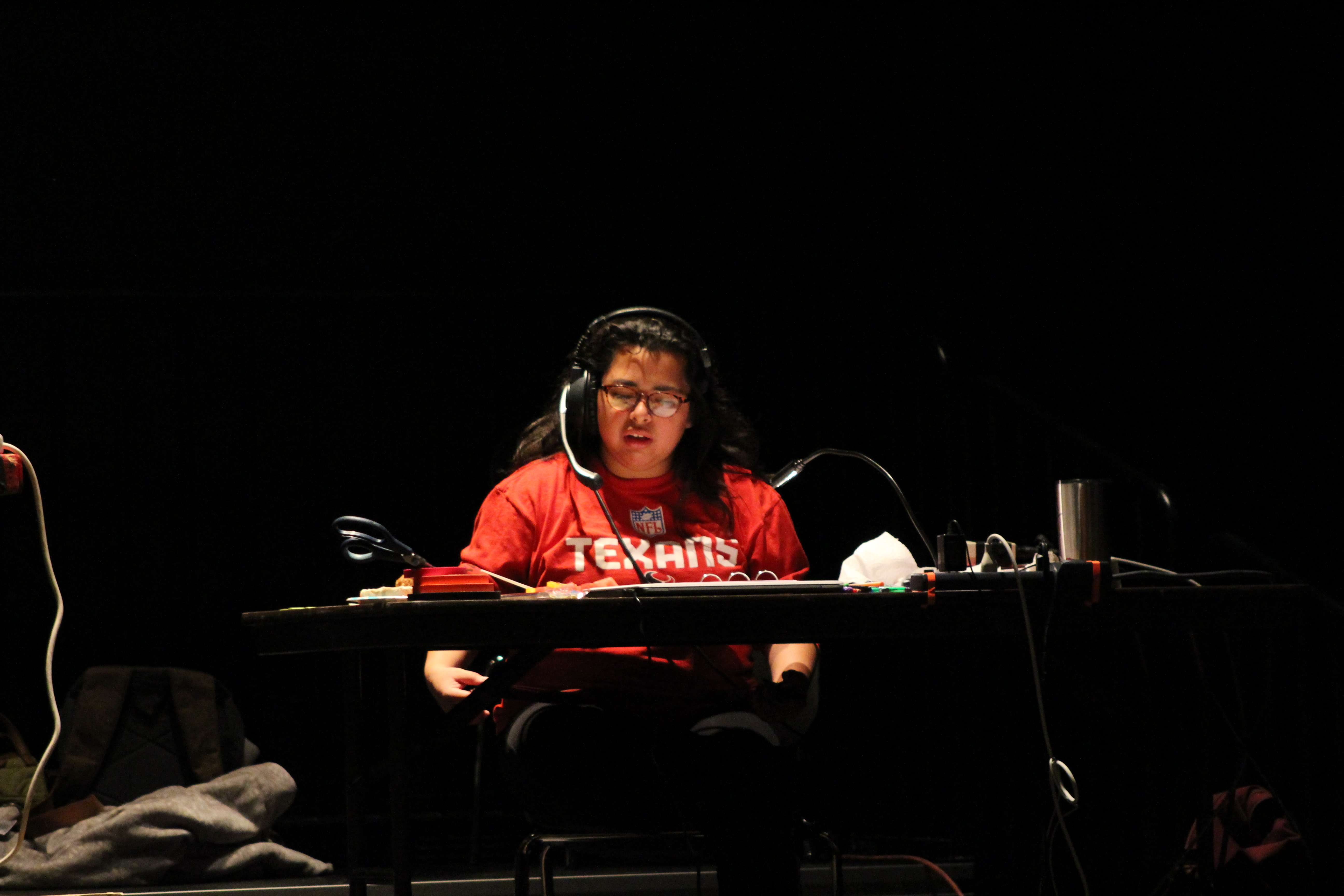 "Much Ado" stage manager desk